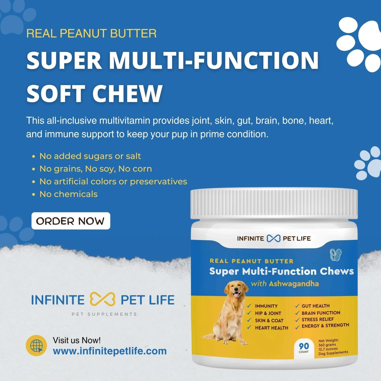 Infinite Pet Life Super Multi-Function Chews Supplement For Dogs, 90 Count 3 Infinite Pet Life Super Multi-Function Chews Supplement For Dogs, 90 Count - Image 3