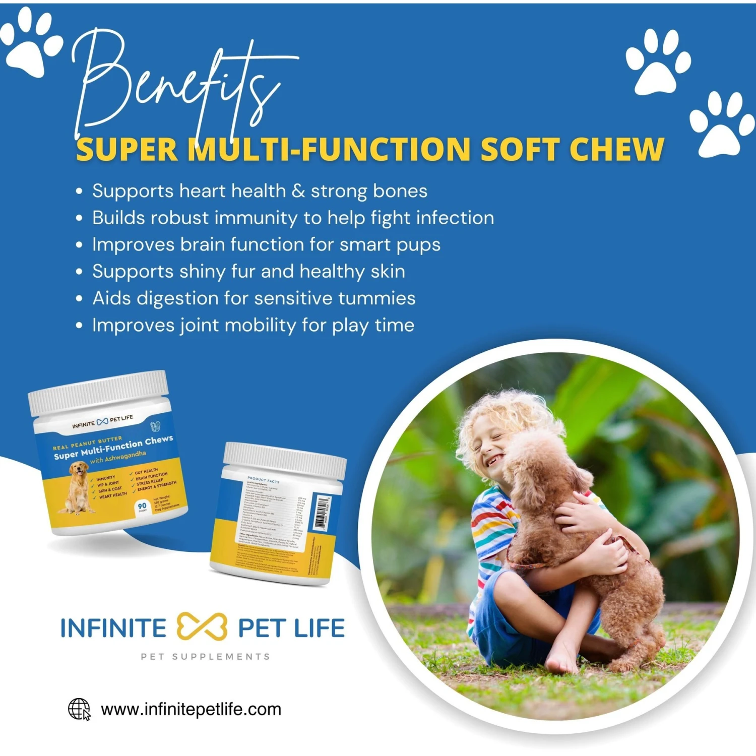 Infinite Pet Life Super Multi-Function Chews Supplement For Dogs, 90 Count 4 Infinite Pet Life Super Multi-Function Chews Supplement For Dogs, 90 Count - Image 4