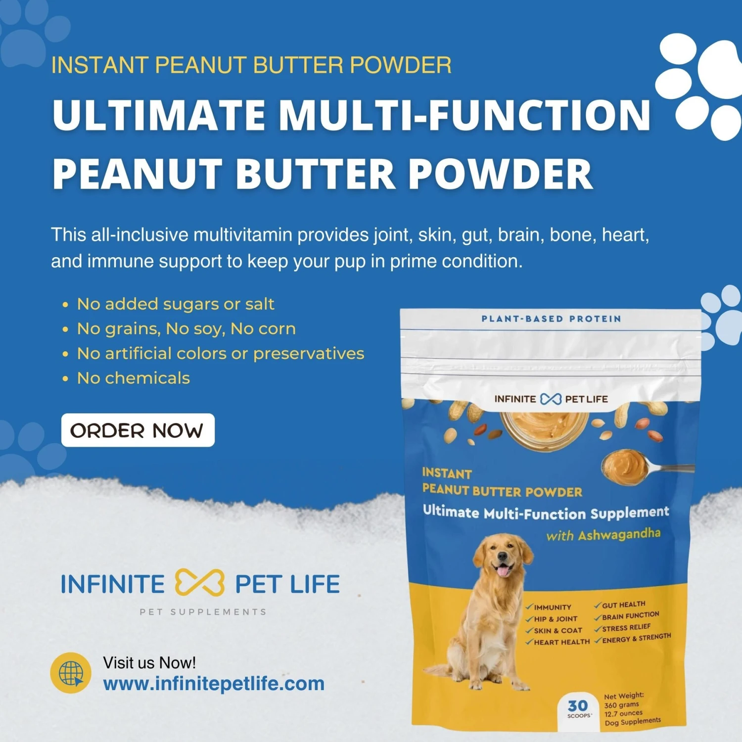 Infinite Pet Life Ultimate Multi-Function Powder Supplement For Dogs, 30 Servings 3 Infinite Pet Life Ultimate Multi-Function Powder Supplement For Dogs, 30 Servings - Image 3