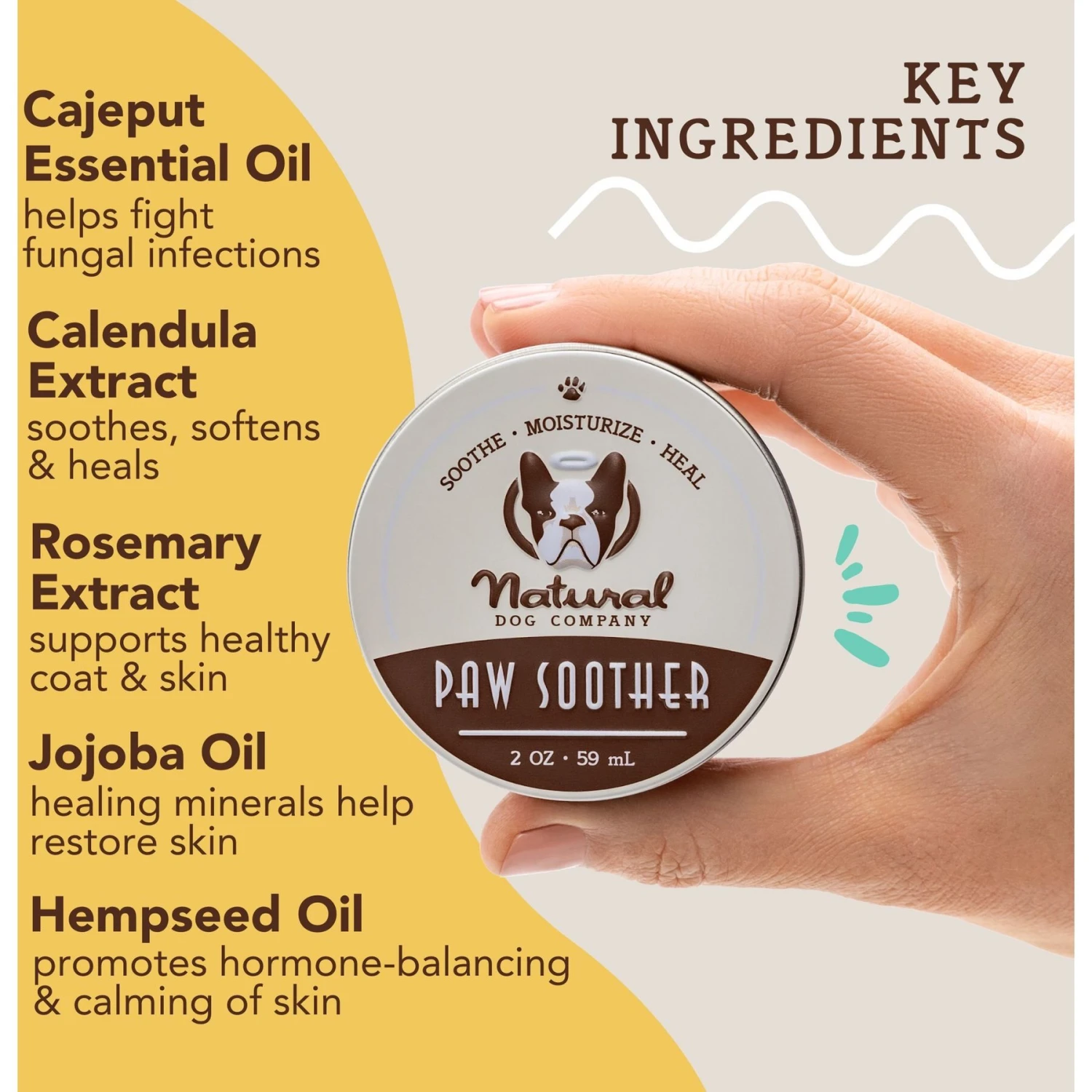 Natural Dog Company Paw Soother Dog Paw Balm 2 Natural Dog Company Paw Soother Dog Paw Balm - Image 2