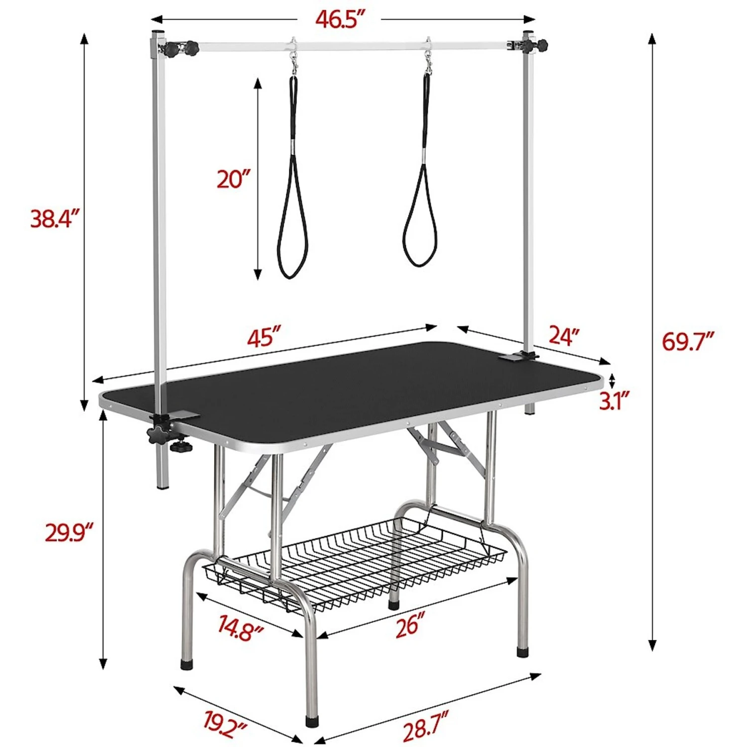 Yaheetech Foldable Retractable Bath Dog & Cat Grooming Table 2 Yaheetech Foldable Retractable Bath Dog & Cat Grooming Table - Image 2