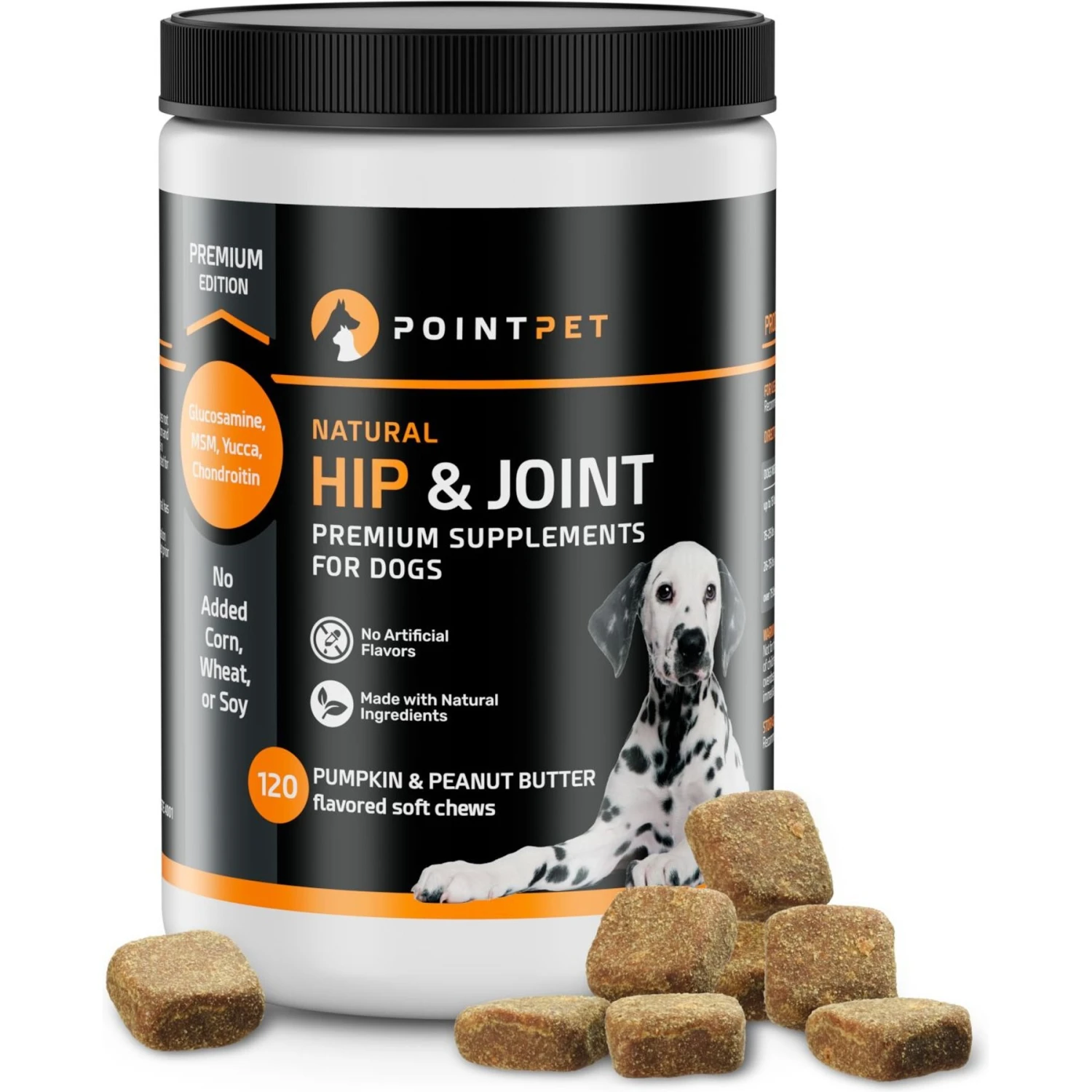 PointPet Glucosamine Peanut Butter & Pumpkin Flavored Hip & Joint Support Soft Chews Dog Supplement, 120 Count 8 PointPet Glucosamine Peanut Butter & Pumpkin Flavored Hip & Joint Support Soft Chews Dog Supplement, 120 Count - Image 8
