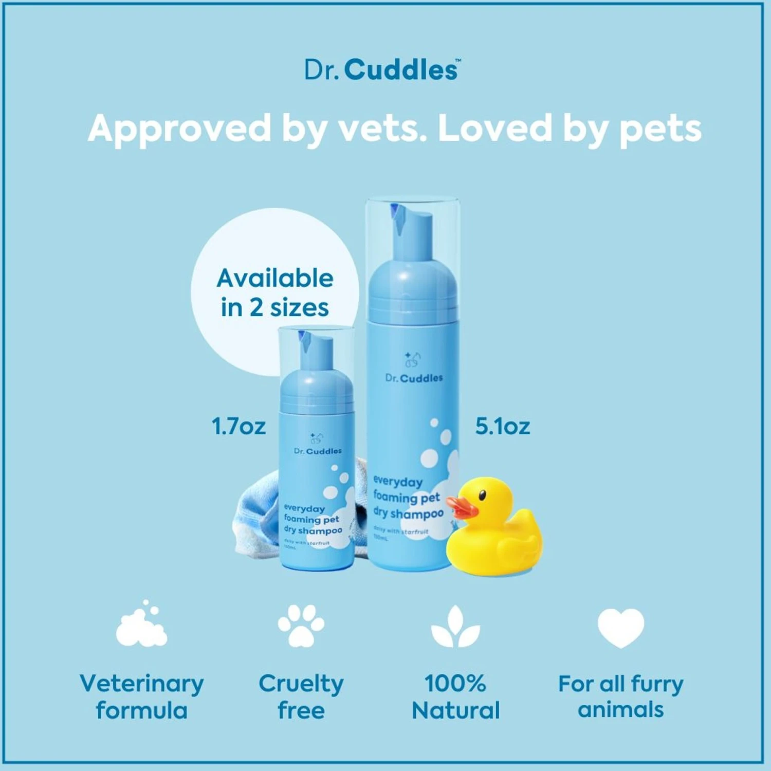 Dr. Cuddles Everyday Foaming Dog & Cat Dry Shampoo 2 Dr. Cuddles Everyday Foaming Dog & Cat Dry Shampoo - Image 2