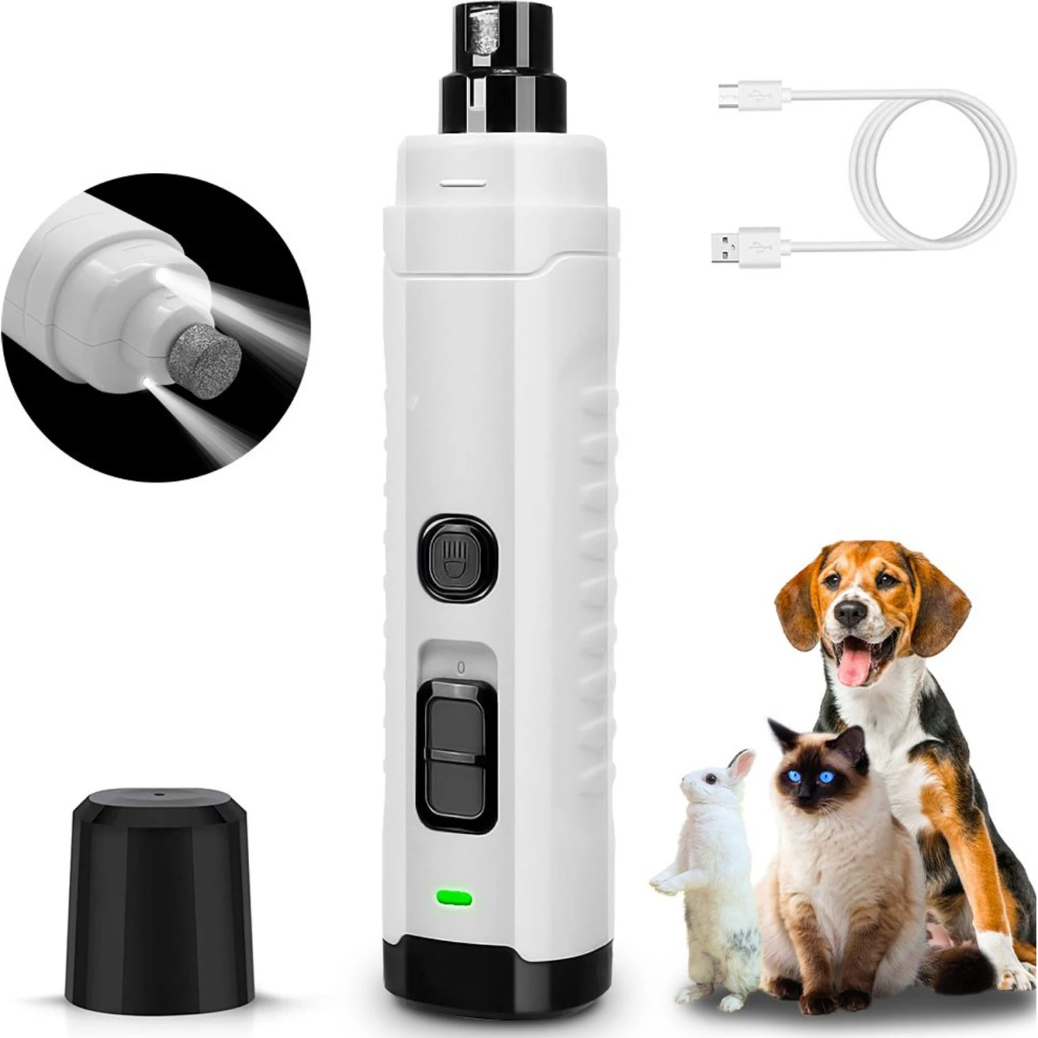 PATPET 2 LED Quiet Medium & Large Dog & Cat Nail Grinder 1 PATPET 2 LED Quiet Medium & Large Dog & Cat Nail Grinder