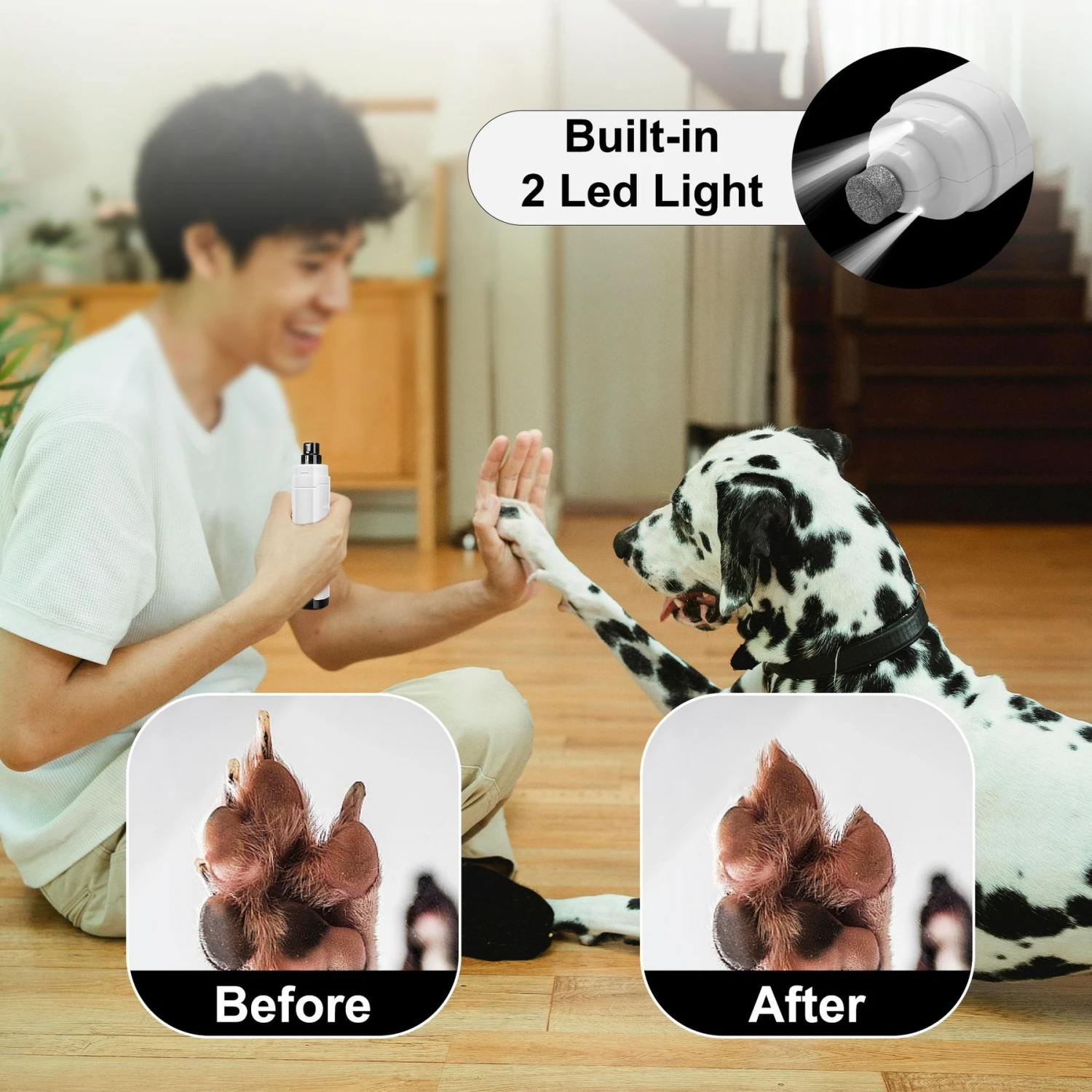 PATPET 2 LED Quiet Medium & Large Dog & Cat Nail Grinder 3 PATPET 2 LED Quiet Medium & Large Dog & Cat Nail Grinder - Image 3