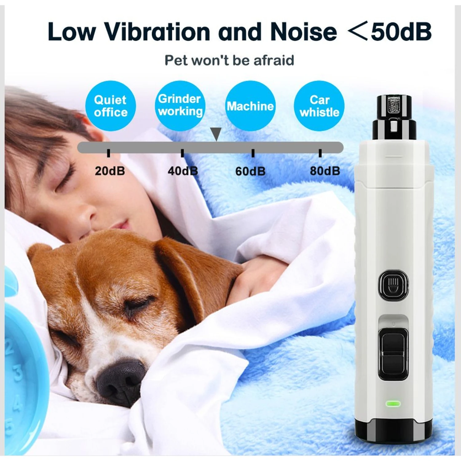 PATPET 2 LED Quiet Medium & Large Dog & Cat Nail Grinder 7 PATPET 2 LED Quiet Medium & Large Dog & Cat Nail Grinder - Image 7