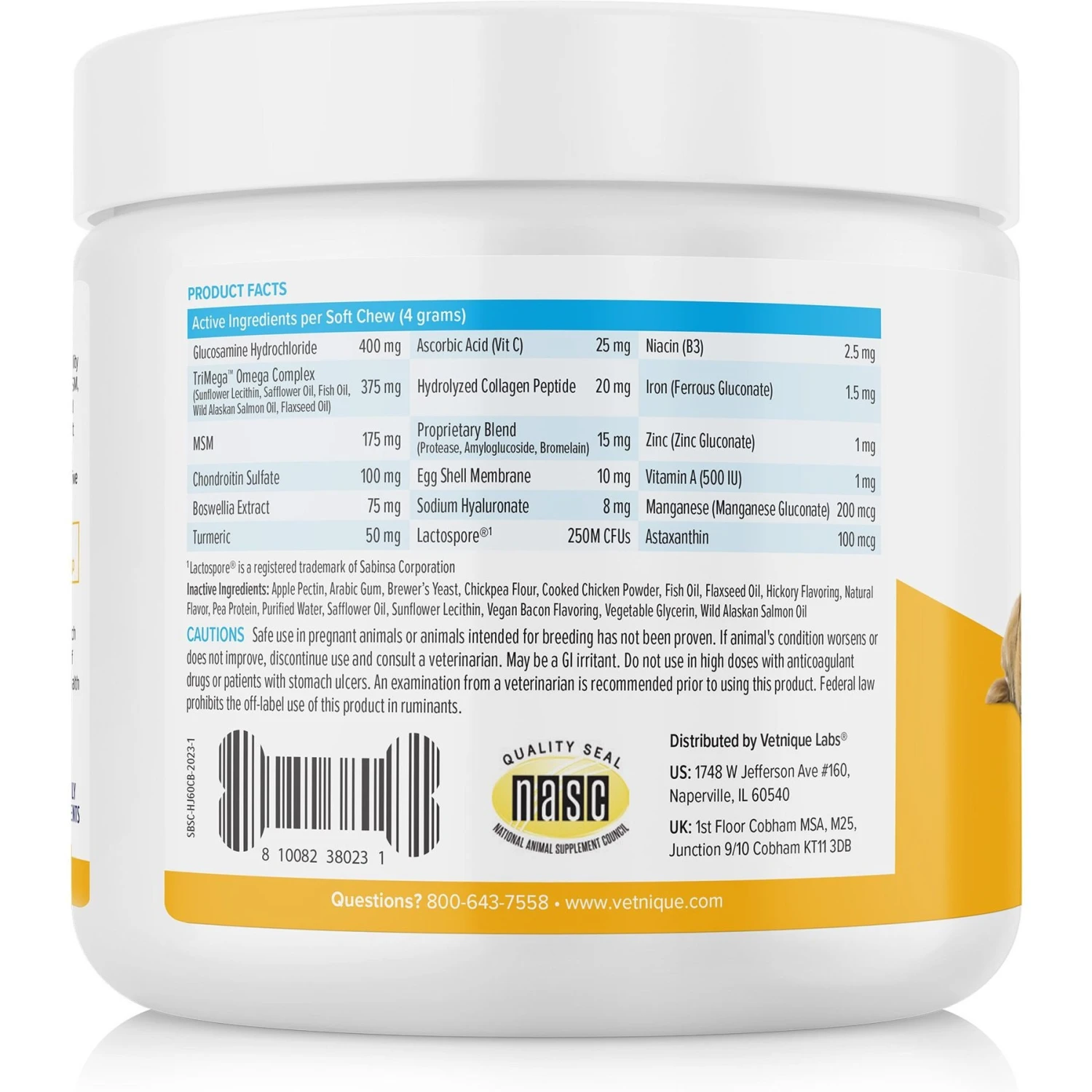 Vetnique Labs Seniorbliss Hip & Joint Mobility Glucosamine Chicken Bacon Flavored Joint Supplement For Senior Dogs 2 Vetnique Labs Seniorbliss Hip & Joint Mobility Glucosamine Chicken Bacon Flavored Joint Supplement For Senior Dogs - Image 2