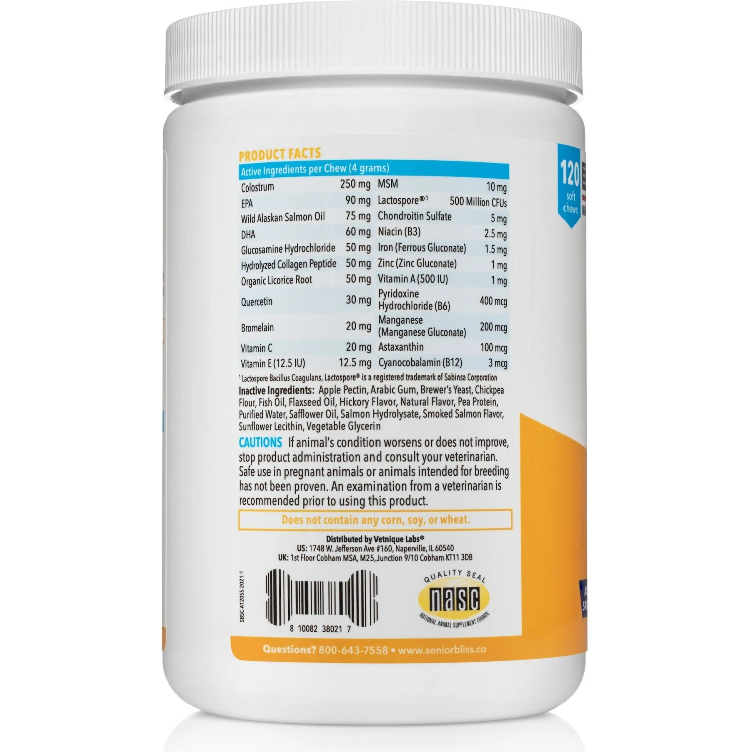 Vetnique Labs Seniorbliss Seasonal Allergy & Itch Salmon Flavored Fish Oil Soft Chews Allergy Supplement For Senior Dogs 3 Vetnique Labs Seniorbliss Seasonal Allergy & Itch Salmon Flavored Fish Oil Soft Chews Allergy Supplement For Senior Dogs - Image 3