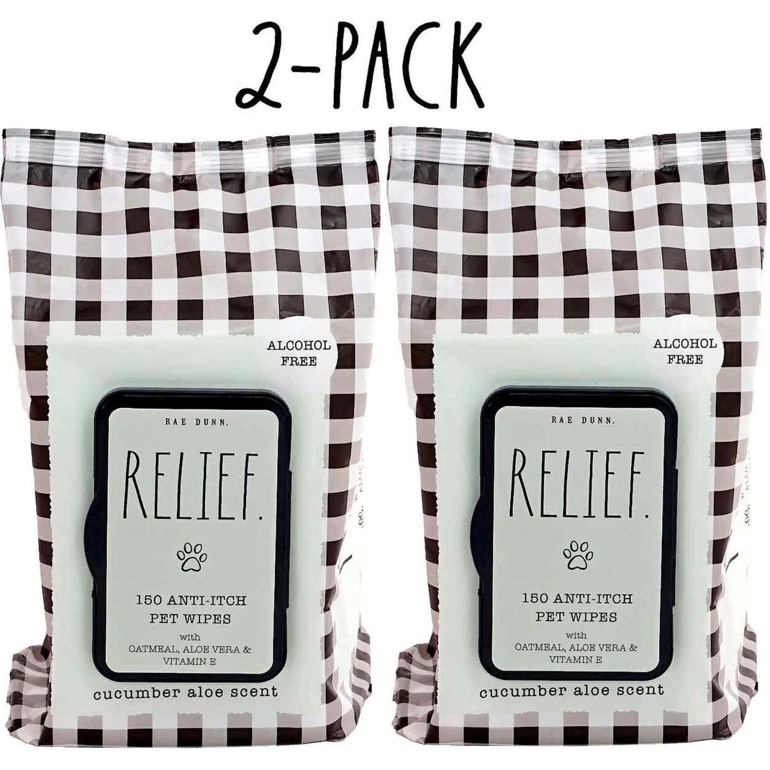 Rae Dunn RELIEF. Anti-Itch Dog Wipes, 150 Count, 2 Pack 1 Rae Dunn RELIEF. Anti-Itch Dog Wipes, 150 Count, 2 Pack