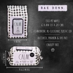 Rae Dunn CALM. Calming Dog Wipes 10 Rae Dunn CALM. Calming Dog Wipes -Pet Wellness 349309 PT3. AC SS1800 V1642460198