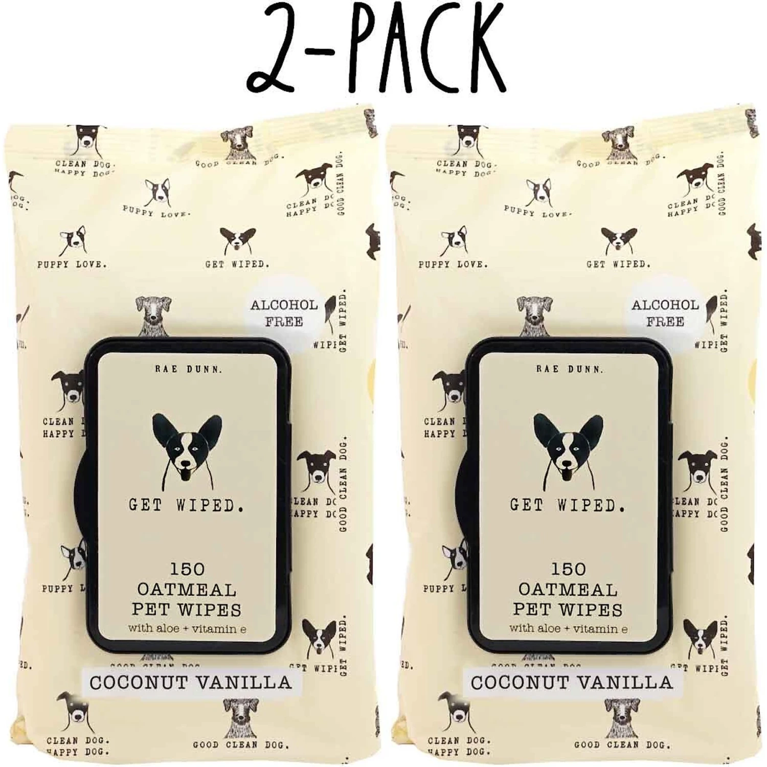 Rae Dunn Get Wiped. Dog Wipes, 150 Count, 2 Pack 1 Rae Dunn Get Wiped. Dog Wipes, 150 Count, 2 Pack