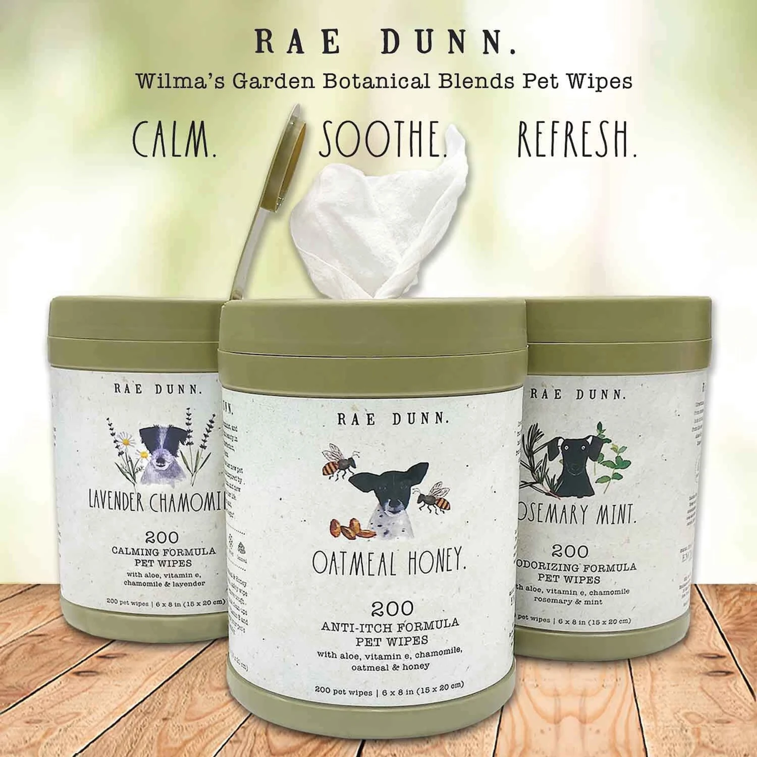 Rae Dunn Deodorizing Formula Cannister Dog Wipes, 200 Count, 2 Pack 7 Rae Dunn Deodorizing Formula Cannister Dog Wipes, 200 Count, 2 Pack - Image 7