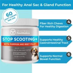 PawMedica Stop Scooting Dog Supplements -Pet Wellness 354272 PT2. AC SS1800 V1639764688