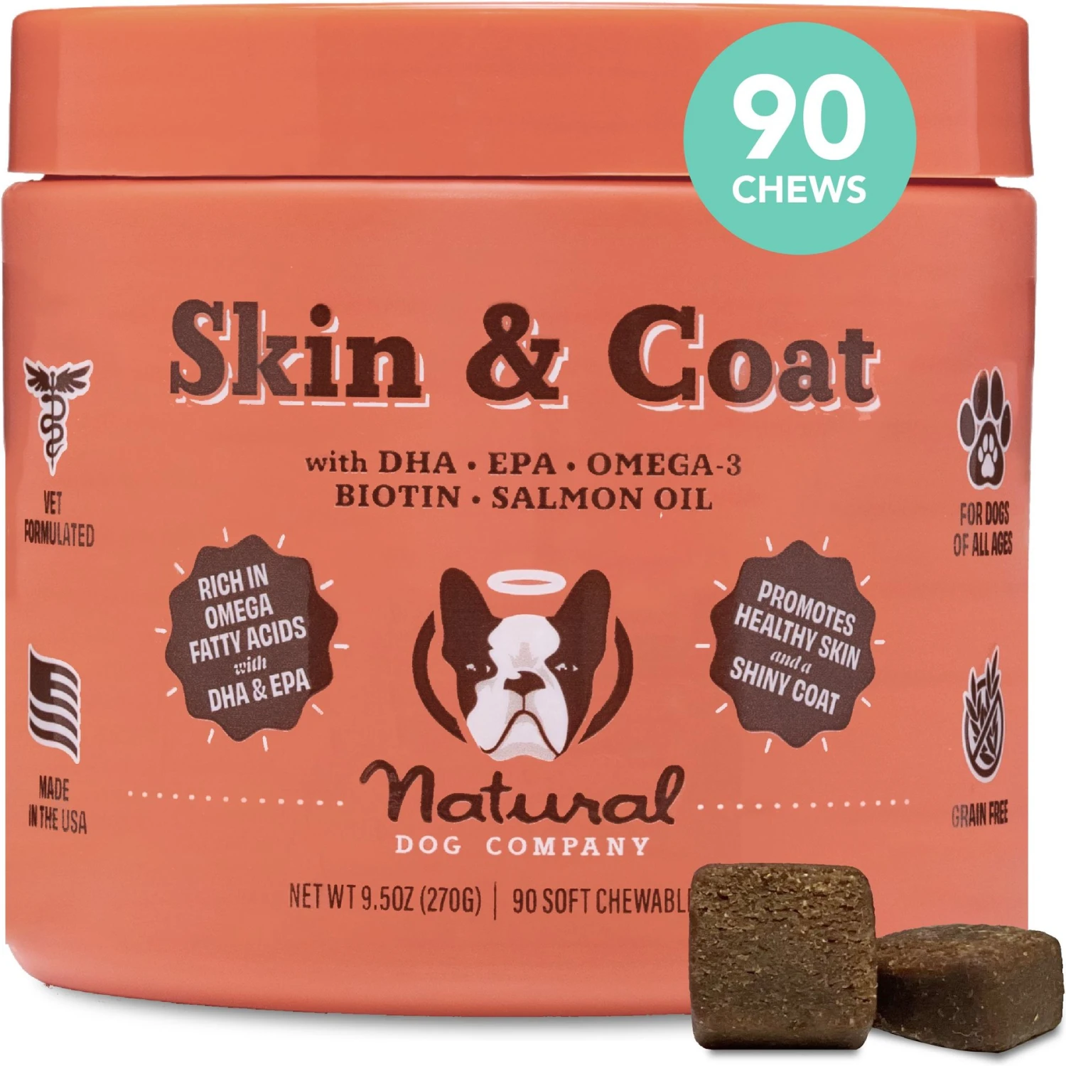 Natural Dog Company Skin & Coat Dog Supplement 1 Natural Dog Company Skin & Coat Dog Supplement