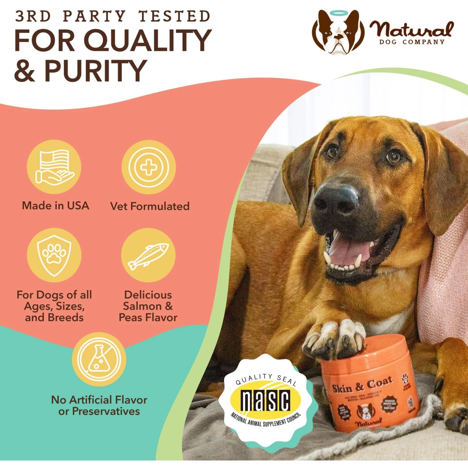 Natural Dog Company Skin & Coat Dog Supplement 7 Natural Dog Company Skin & Coat Dog Supplement - Image 7