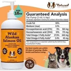 Natural Dog Company Wild Alaskan Salmon Oil Liquid Skin & Coat Supplement For Dogs -Pet Wellness 354351 PT7. AC SS1800 V1701882259