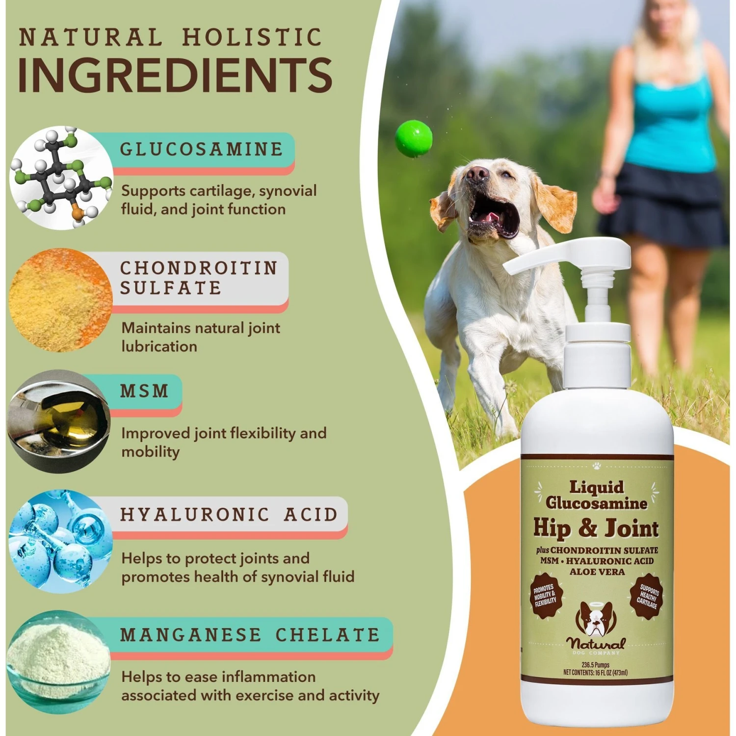 Natural Dog Company Liquid Glucosamine Hip & Joint Oil, 16-oz Bottle 2 Natural Dog Company Liquid Glucosamine Hip & Joint Oil, 16-oz Bottle - Image 2