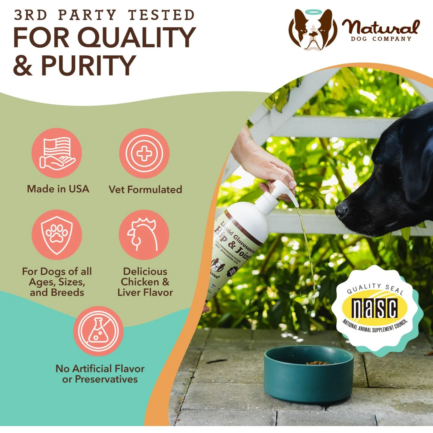 Natural Dog Company Liquid Glucosamine Hip & Joint Oil, 16-oz Bottle 7 Natural Dog Company Liquid Glucosamine Hip & Joint Oil, 16-oz Bottle - Image 7