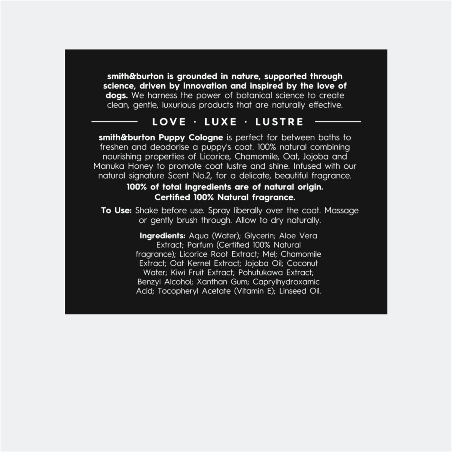 Smith&burton Puppy Cologne, Scent No.2, 4.2-oz Bottle 8 Smith&burton Puppy Cologne, Scent No.2, 4.2-oz Bottle - Image 8