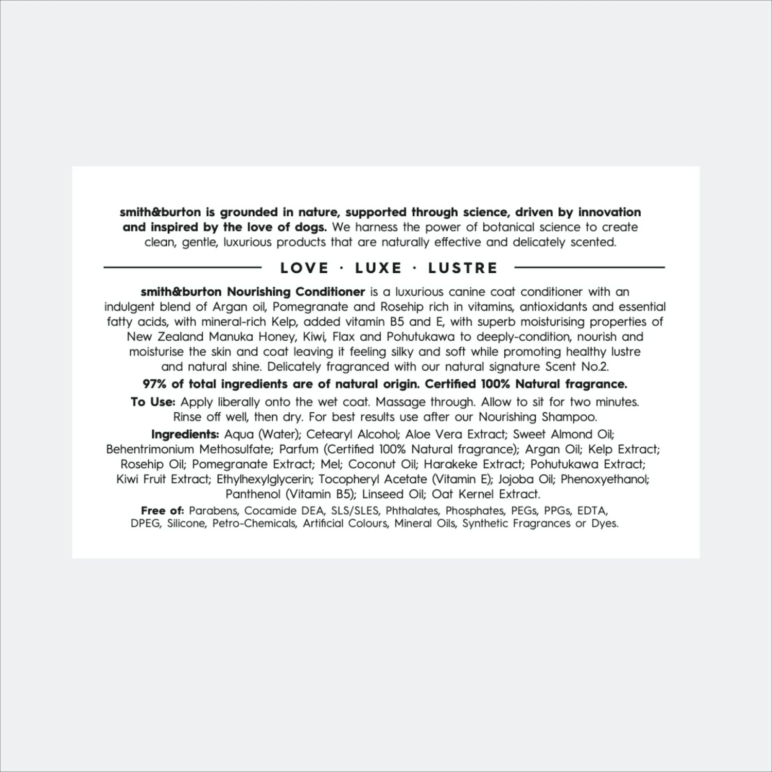 Smith&burton Nourishing Dog Conditioner, Scent No.3 8 Smith&burton Nourishing Dog Conditioner, Scent No.3 - Image 8