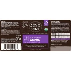 Earth Animal Natural Remedies No More Worms Liquid Homeopathic Digestive Supplement For Dogs & Cats, 2-oz Bottle -Pet Wellness 356258 PT2. AC SS1800 V1646872694