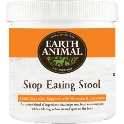 Earth Animal Stop Eating Stool Powder Coprophagia & Digestive Nutritional Supplement For Dogs & Cats, 8-oz Container
