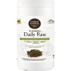 Earth Animal Daily Raw Powder Nutritional Dietary Vitamin & Mineral Raw Food Supplement For Dogs & Cats, 1-lb Container