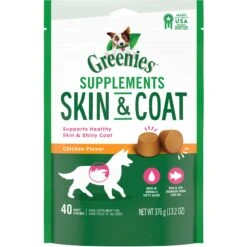 Greenies Skin & Coat Chicken Flavor Dog Soft Chews Food Supplement