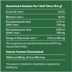 Greenies Skin & Coat Chicken Flavor Dog Soft Chews Food Supplement -Pet Wellness 357060 PT6. AC SS1800 V1688999818