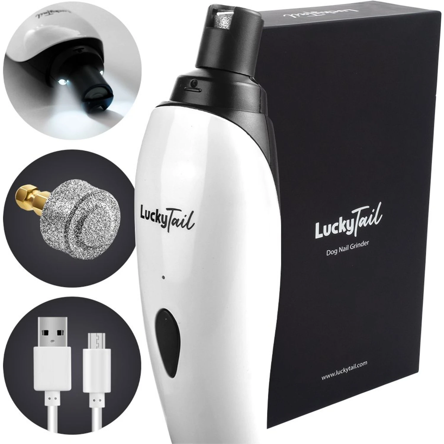 LuckyTail Nail Grinder Plastic Dog & Cat Grooming Tool 1 LuckyTail Nail Grinder Plastic Dog & Cat Grooming Tool