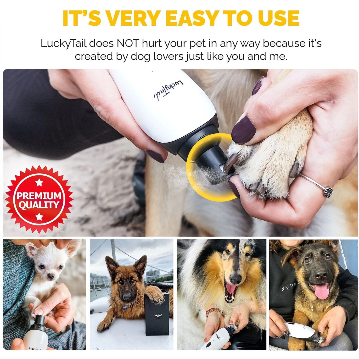 LuckyTail Nail Grinder Plastic Dog & Cat Grooming Tool 3 LuckyTail Nail Grinder Plastic Dog & Cat Grooming Tool - Image 3