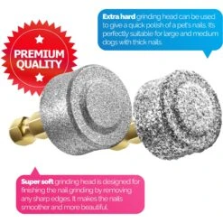 LuckyTail Quality Extra Grinding Heads Soft & Hard Steel Dog & Cat Grooming Tool