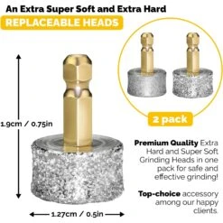 LuckyTail Quality Extra Grinding Heads Soft & Hard Steel Dog & Cat Grooming Tool -Pet Wellness 357070 PT4. AC SS1800 V1640880698