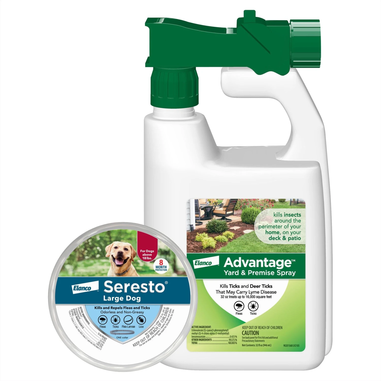 Seresto Flea & Tick Collar For Dogs, Over 18 Lbs & Advantage Yard & Premise Spray 1 Seresto Flea & Tick Collar For Dogs, Over 18 Lbs & Advantage Yard & Premise Spray