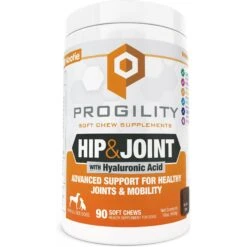 Nootie Progility Bacon Flavored Hip & Joint Cold Pressed Soft Chews With Organic Tumeric For Adult Dogs, 90 Count