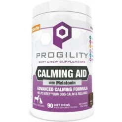 Nootie Progility Bacon Flavored Calming Cold Pressed Soft Chews With Melatonin For Adult Dogs, 90 Count