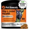 PetHonesty Joint Support+ Hickory Bacon Flavored Soft Chews Hip + Joint Dog Supplement, 90 Count