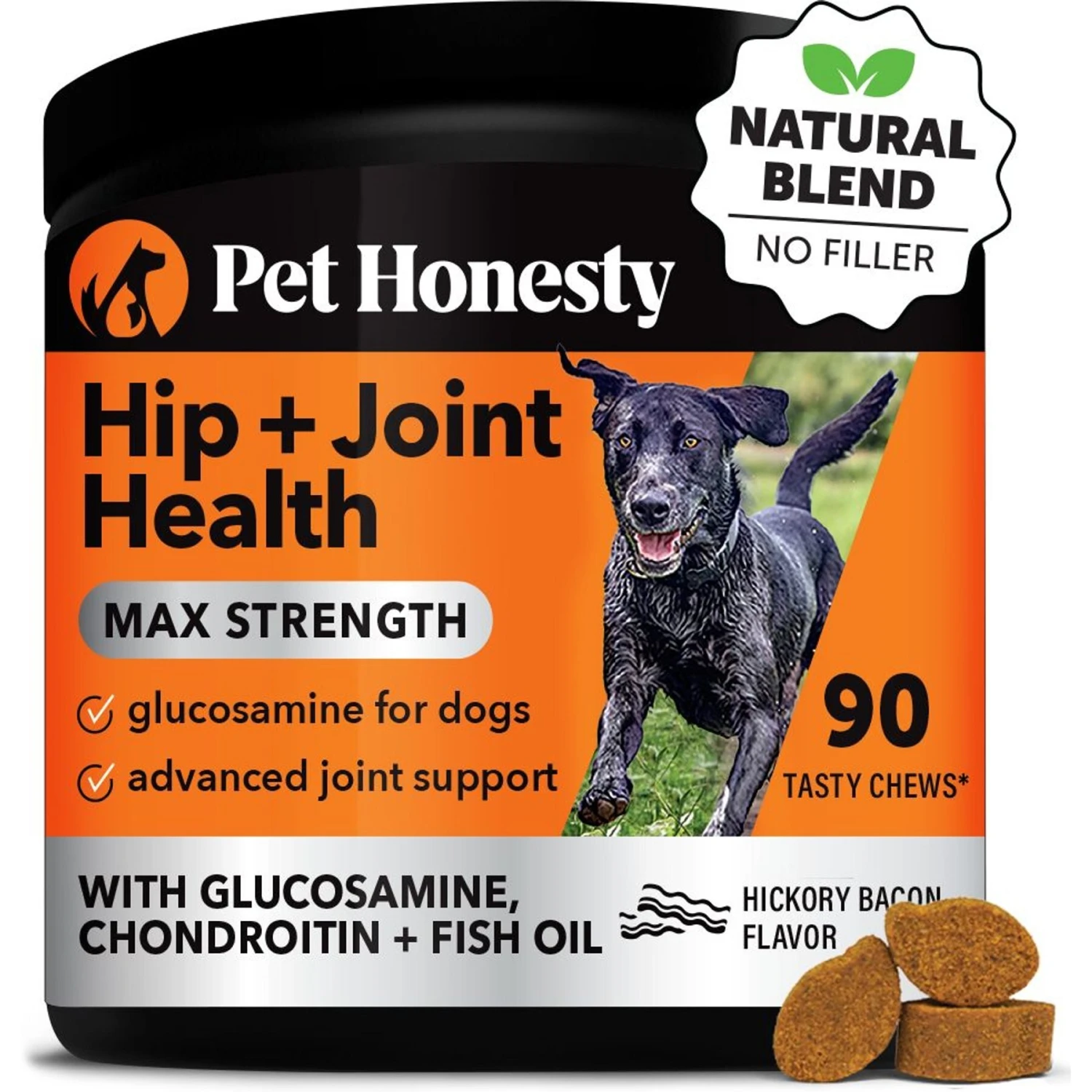 PetHonesty Joint Support+ Hickory Bacon Flavored Soft Chews Hip + Joint Dog Supplement, 90 Count 1 PetHonesty Joint Support+ Hickory Bacon Flavored Soft Chews Hip + Joint Dog Supplement, 90 Count