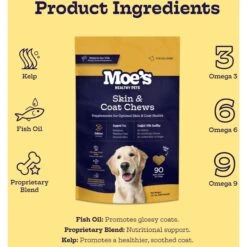 Moe’s Healthy Pets Salmon Flavor Skin & Coat Bites Chews For Dogs, 90 Count -Pet Wellness 365309 PT4. AC SS1800 V1658228275