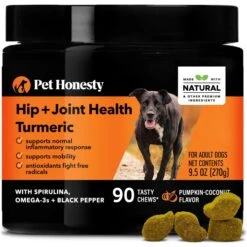 PetHonesty Duck Flavored Soft Chews Multivitamin For Senior Dogs & PetHonesty Hip + Joint Health Turmeric Pumpkin & Coconut Flavored Soft Chews Joint Supplement For Dogs -Pet Wellness 365449 PT5. AC SS1800 V1677605497