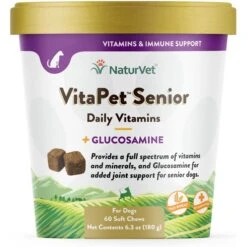 NaturVet VitaPet Senior Daily Vitamins Plus Glucosamine Dog Supplement & Blue Buffalo Life Protection Formula Senior Chicken & Brown Rice Recipe Dry Dog Food -Pet Wellness 365450 PT5. AC SS1800 V1644021722