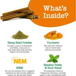 Zesty Paws Hemp Elements Calming OraStix Peppermint Flavored Dental Chews Composure Supplement For Dogs & Zesty Paws Hemp Elements Mobility OraStix Peppermint Flavored Dog Dental Chews -Pet Wellness 365484 PT3. AC SS1800 V1669154821