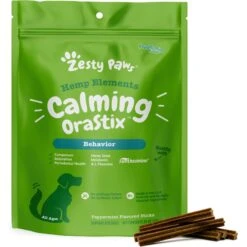 Zesty Paws Hemp Elements Calming OraStix Peppermint Flavored Dental Chews Composure Supplement For Dogs & Zesty Paws Hemp Elements Mobility OraStix Peppermint Flavored Dog Dental Chews -Pet Wellness 365484 PT5. AC SS1800 V1669154240