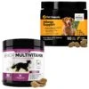 PetHonesty Duck Flavored Soft Chews Multivitamin For Senior Dogs & PetHonesty Allergy Support Salmon Flavored Soft Chews Supplement For Dogs