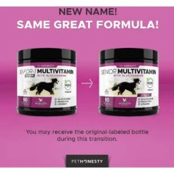 PetHonesty Duck Flavored Soft Chews Multivitamin For Senior Dogs & PetHonesty Advanced Hip + Joint Chicken Flavored Soft Chews Joint Supplement For Dogs -Pet Wellness 365490 PT2. AC SS1800 V1644022308