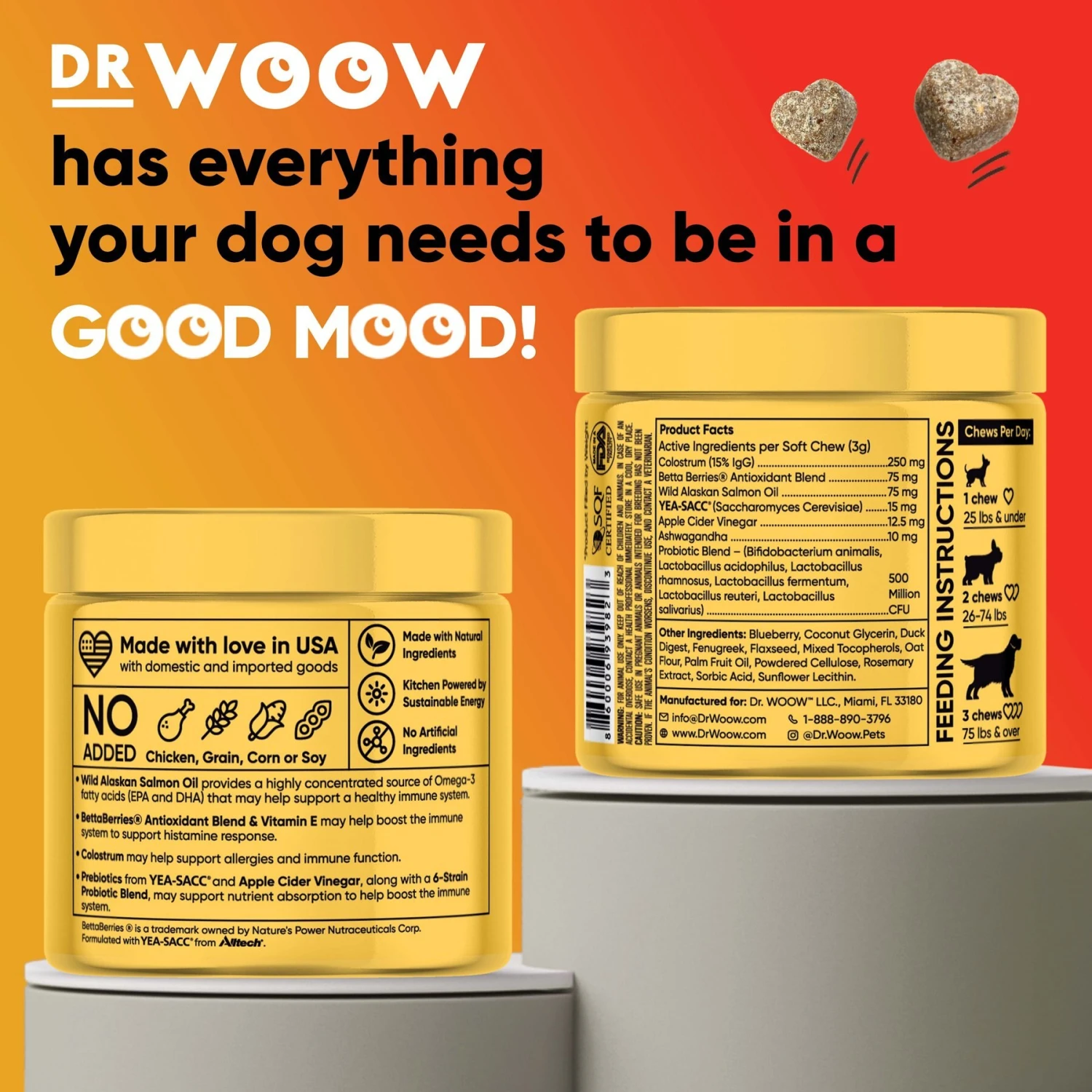 Dr Woow Duck Flavored Soft Chew Allergy & Immune Supplement For Dogs, 90 Count 5 Dr Woow Duck Flavored Soft Chew Allergy & Immune Supplement For Dogs, 90 Count - Image 5