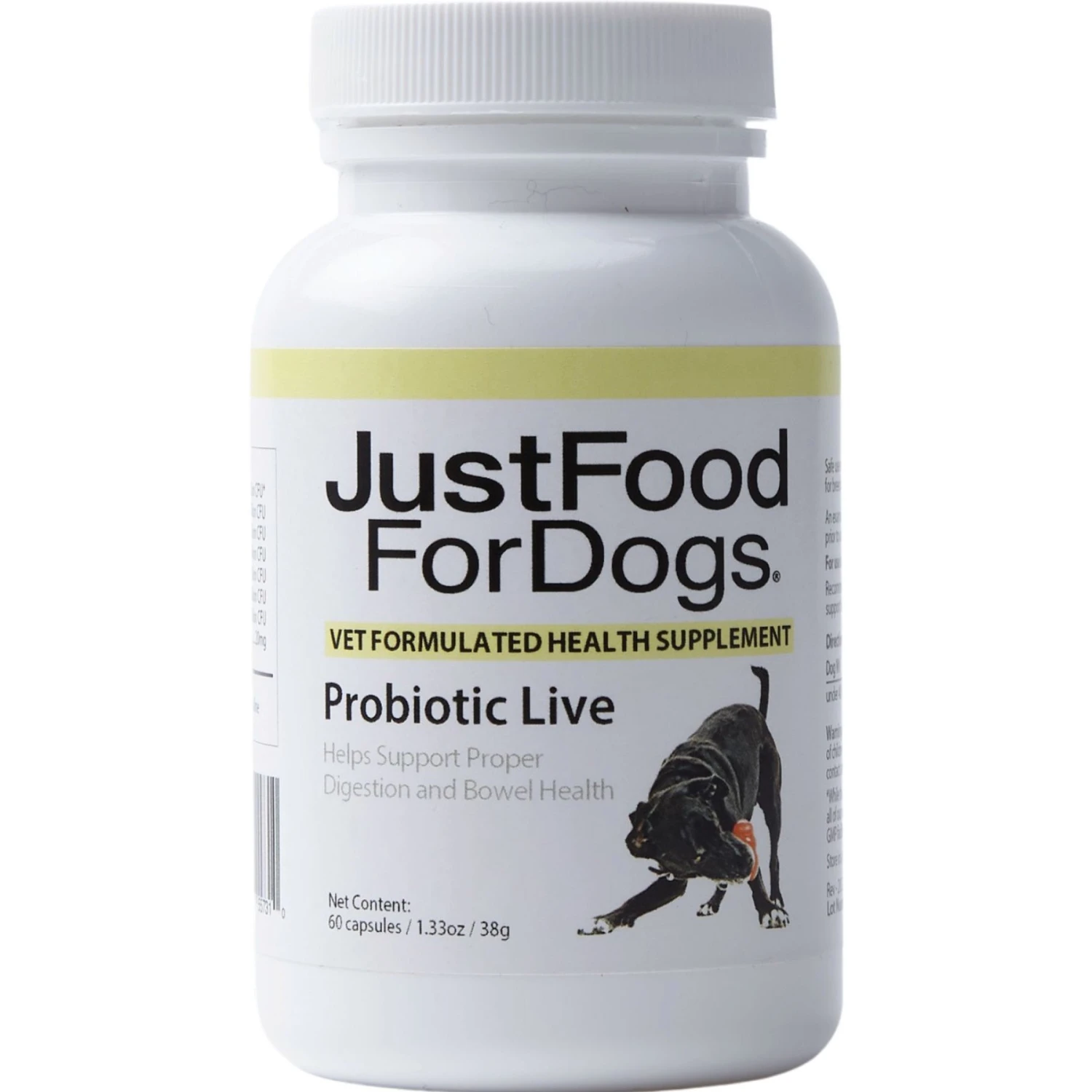 JustFoodForDogs Probiotic Live Capsule Digestive Supplement For Dogs, 60 Count 1 JustFoodForDogs Probiotic Live Capsule Digestive Supplement For Dogs, 60 Count