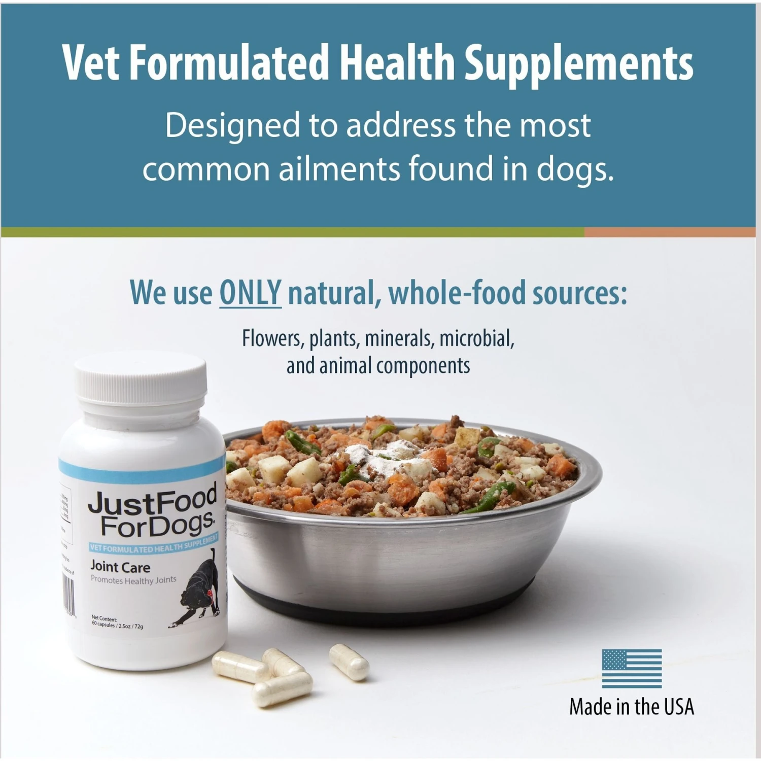 JustFoodForDogs Joint Care Capsule Joint Supplement For Dogs, 60 Count 2 JustFoodForDogs Joint Care Capsule Joint Supplement For Dogs, 60 Count - Image 2