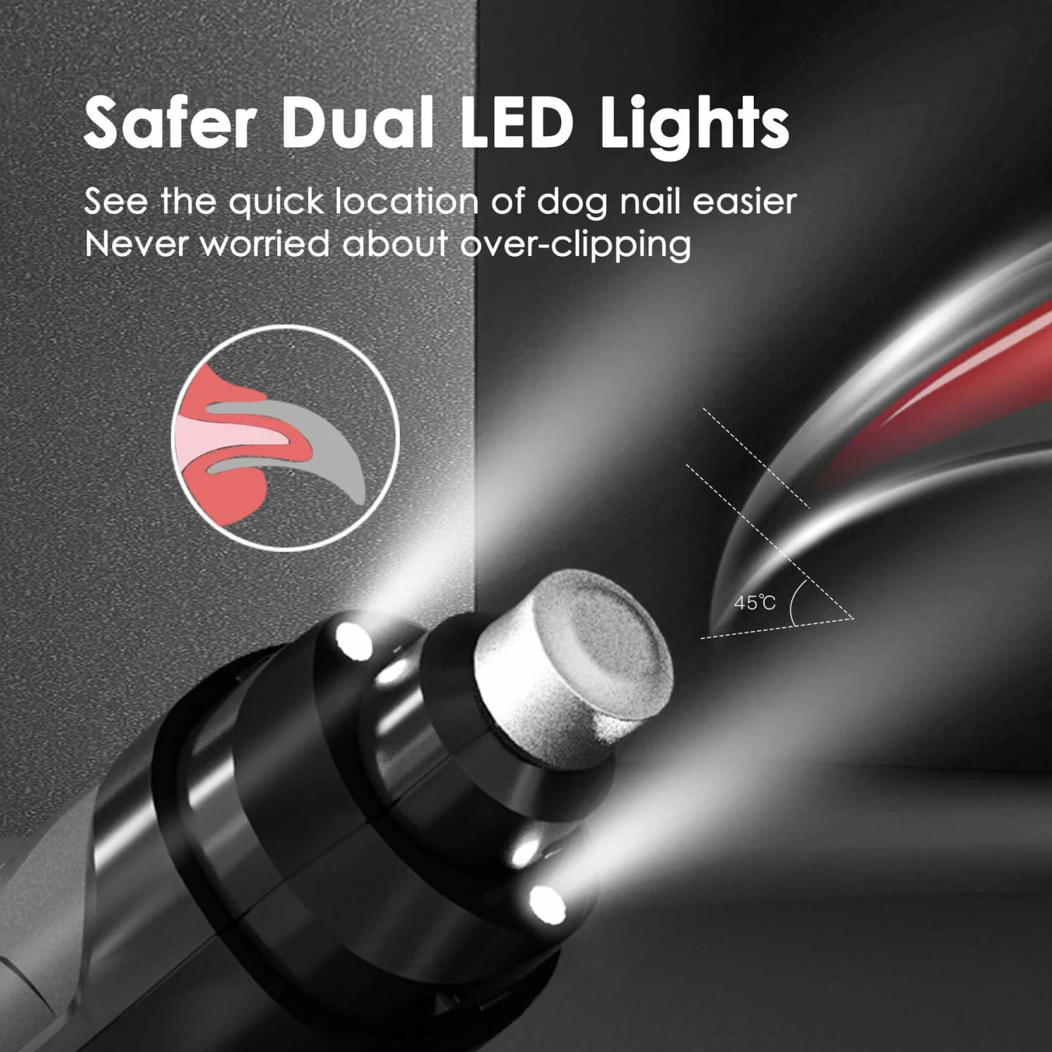 Casfuy 2 LED Light Grooming Dog & Cat Paw Nail Grinder 2 Casfuy 2 LED Light Grooming Dog & Cat Paw Nail Grinder - Image 2