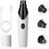 Casfuy Rechargeable Small Dog & Cat Nail Grinder, White